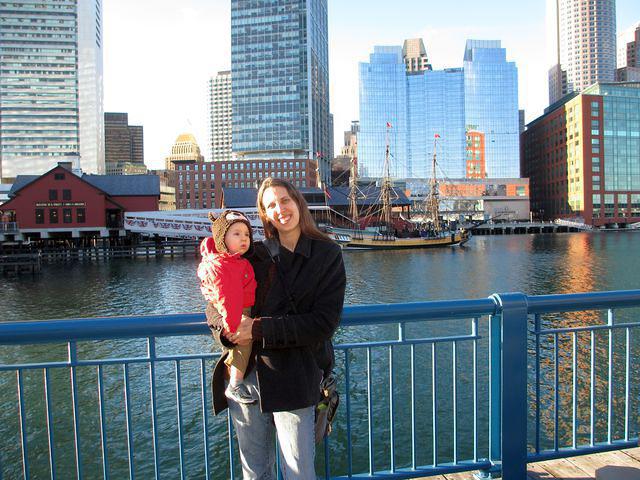 Tea Part ship and Boston view from Children's Museum
