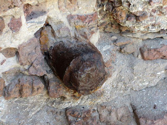 Mortar shell in wall of Ft. Sumter 1
