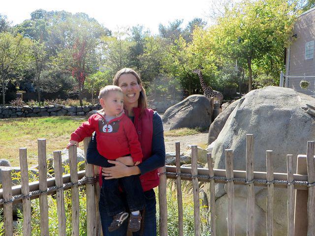 Thomas and Beth by the Giraffe enclosure