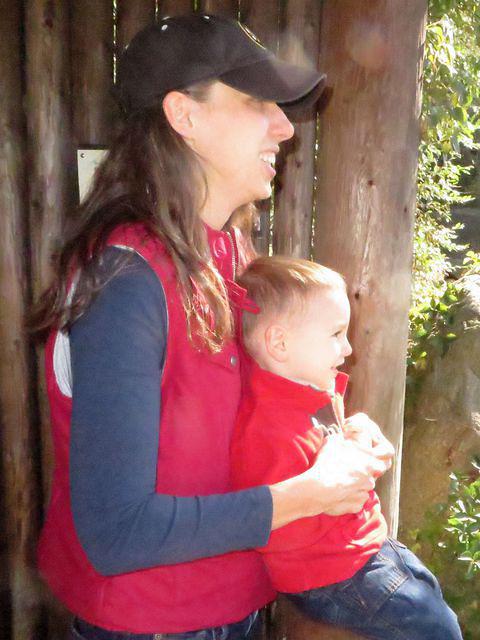 Enjoying the giraffes