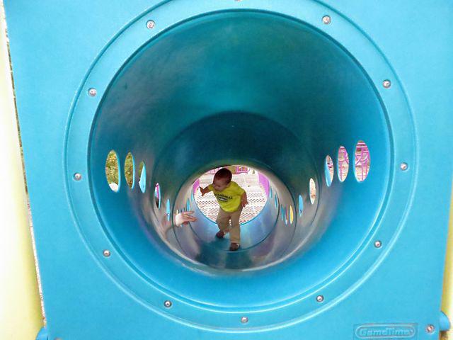 Playing peek-a-boo with Grandma