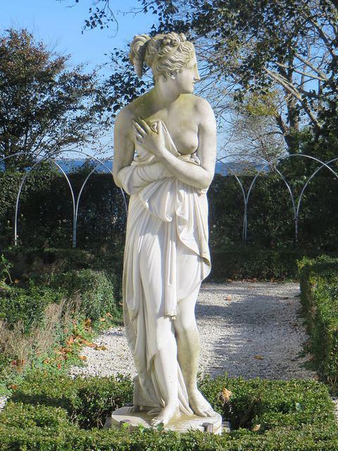 One of many statues around the "cottage"