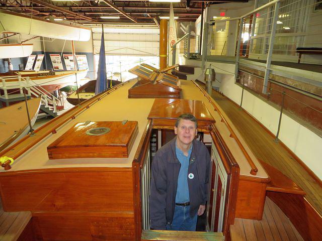 Dave emerging from below decks