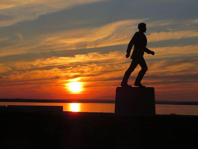 Senator John H. Chafee Statue gets the best view every day