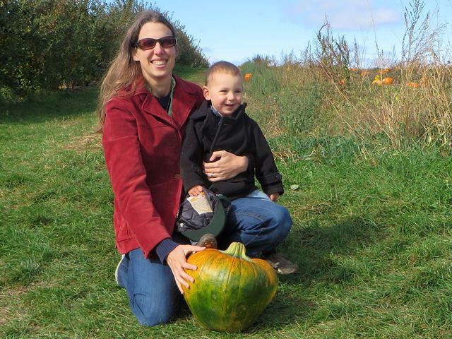 Considering apple shaped pumpkin
