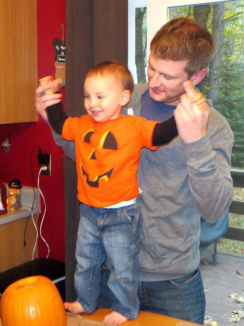 Pumpkin dancing with Uncle Sean