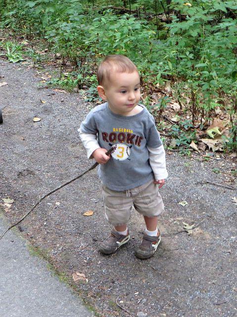 Waiting off the trail for a bunch of bikes to go by