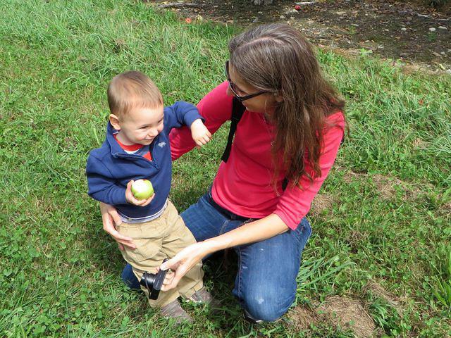 Trying out a fresh picked Jonamac