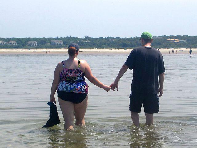 Breanna and Brian heading to shore