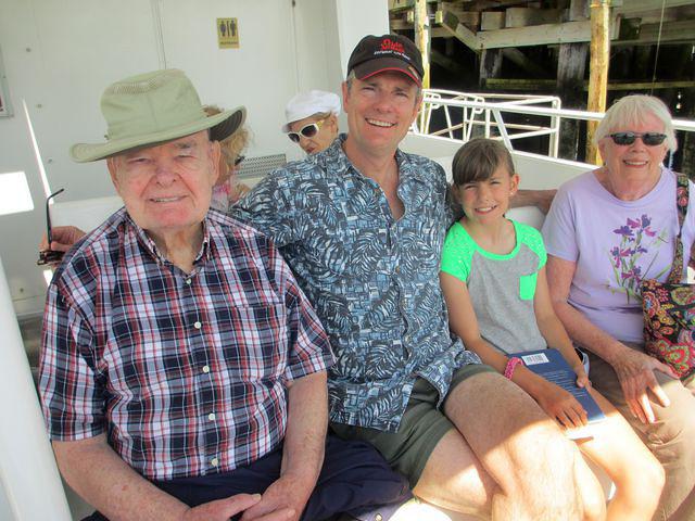 Dad, Rick, Lexi and Mom heading out to sea