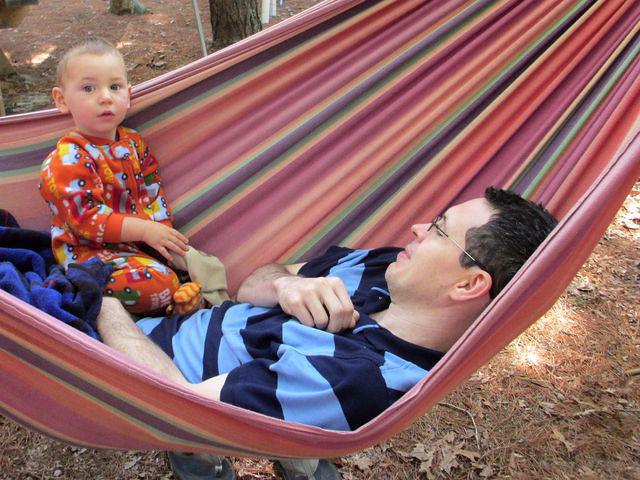Thomas and Daddy hammock time