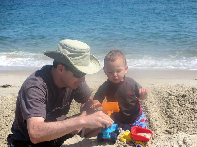 Playing trucks with Daddy