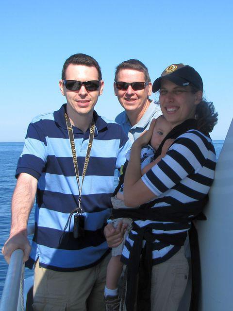 Sean, Dave, Beth and Thomas at the prow