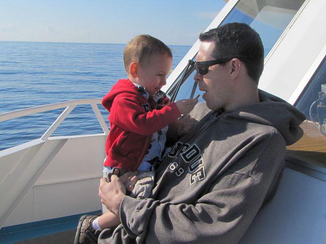Thomas sharing a snack with Daddy