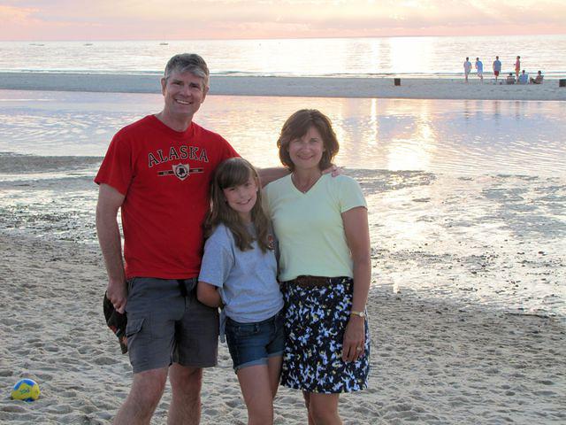 Rick, Kathy and Lexi at Crosby Beach