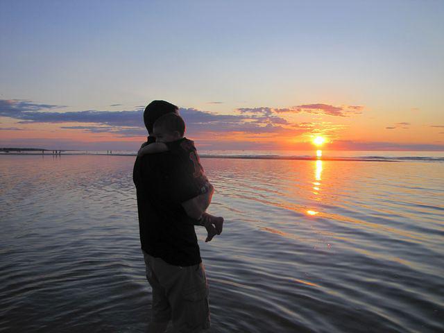 Sean and Thomas enjoying the sunset