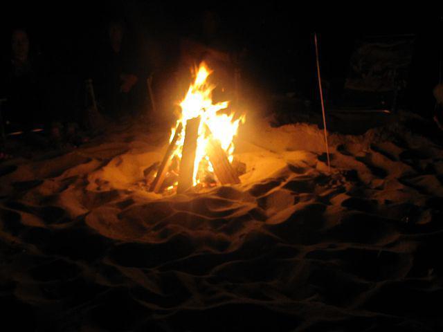 Beach campfire
