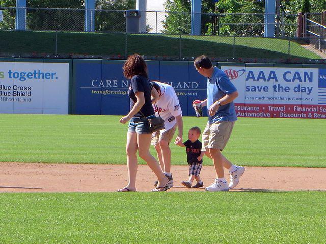 Thomas and his cheering section running the bases