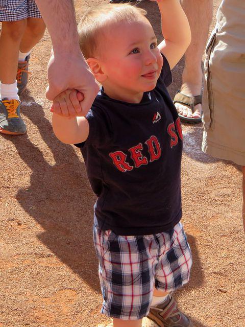 Made it! Standing on homeplate