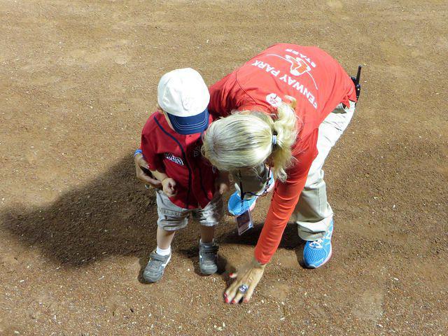 Checking out Fenway dirt