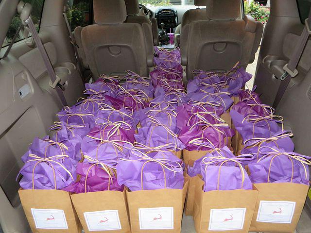 Van full of Welcome Bags