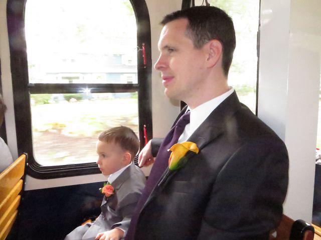 Slightly apprehensive Thomas and Daddy