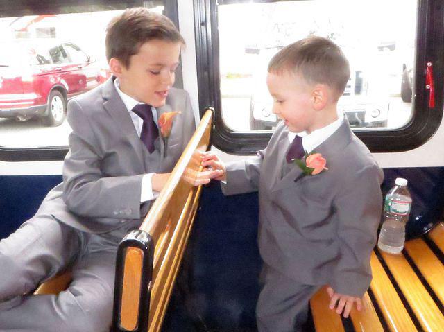 Fionn and Thomas chilling during photo stop