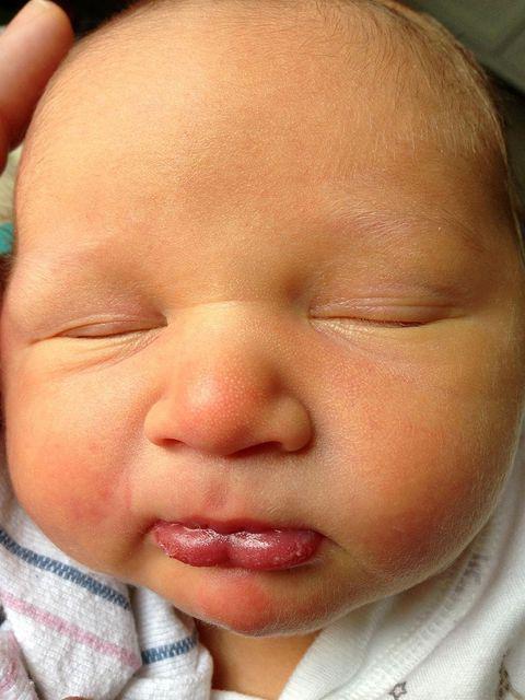 Practicing his pouty face