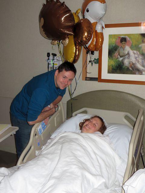 Breanna smiling but wishing for sleep