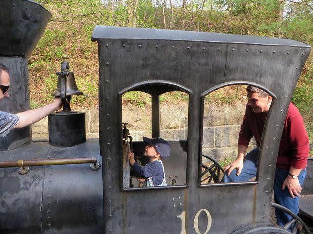 Showing Grandpa how to ring the bell