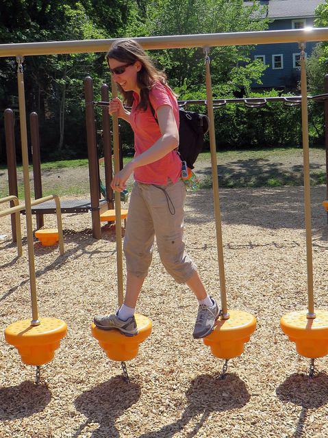 Mommy enjoys a playground, too