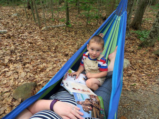 Reading magazines with Aunt Breanna