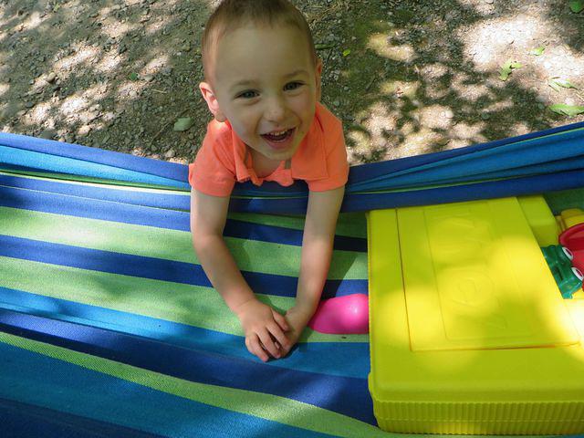 Hiding Daddy in the hammock