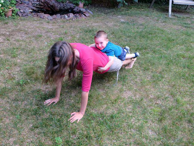 Helping Mommy get a good workout