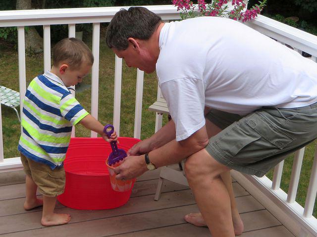 Fishing out the last of the ice