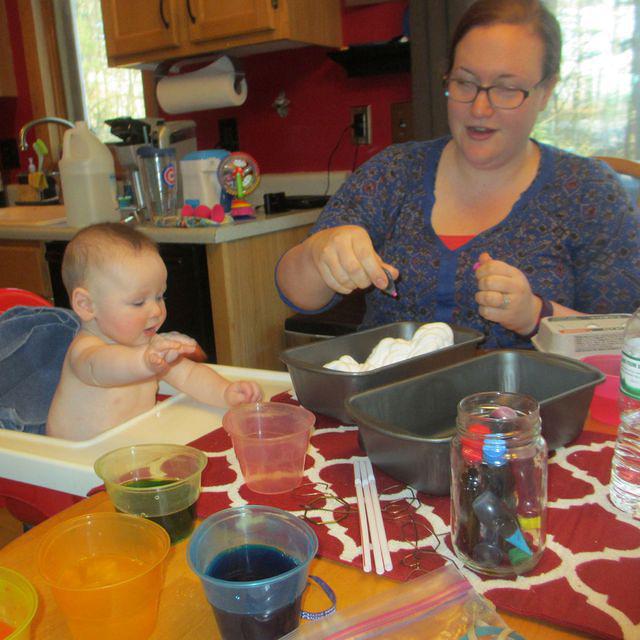 Excited for his first Easter egg experience