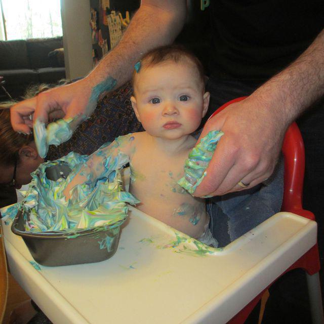 Such a sweet face in the midst of the mess