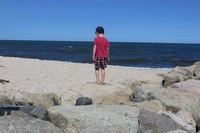 Pensive Beach Walking