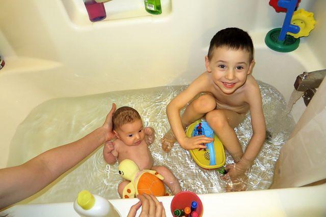 Bathtime Siblings