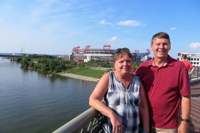 On the John Seigenthaler Pedestrian Bridge