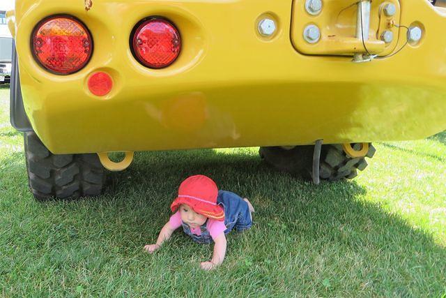 Disappearing Under the Truck