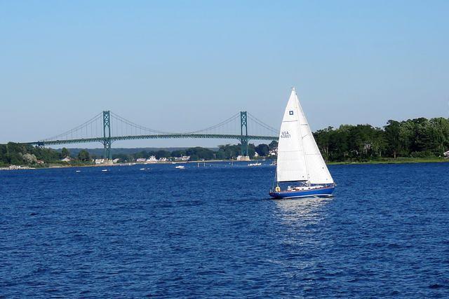 Sailboat Passing Mount Hope Bridge