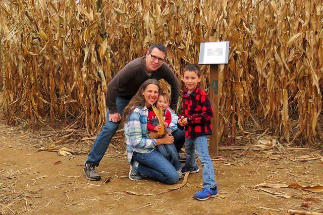 Happy Family Amidst the Corn