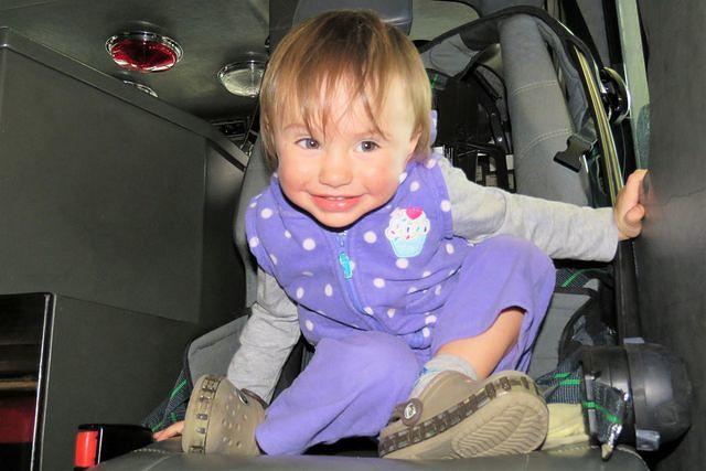 Happy in the Fire Truck