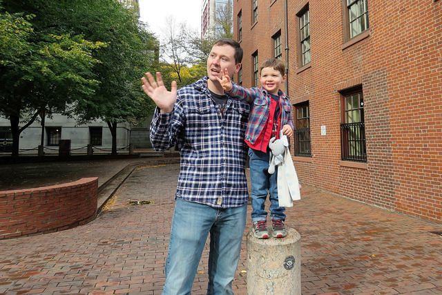 Waving to the Horses