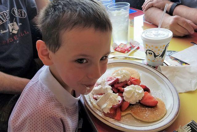 He Loves His Mickey Mouse Pancakes!