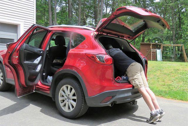 Stuffing the Giant Beanbag Into the Car