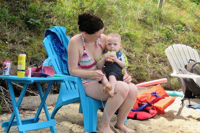 Snacking on the Beach