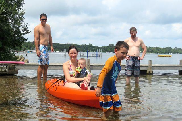 Thomas Gently Guiding Eamonn on a Kayak Ride