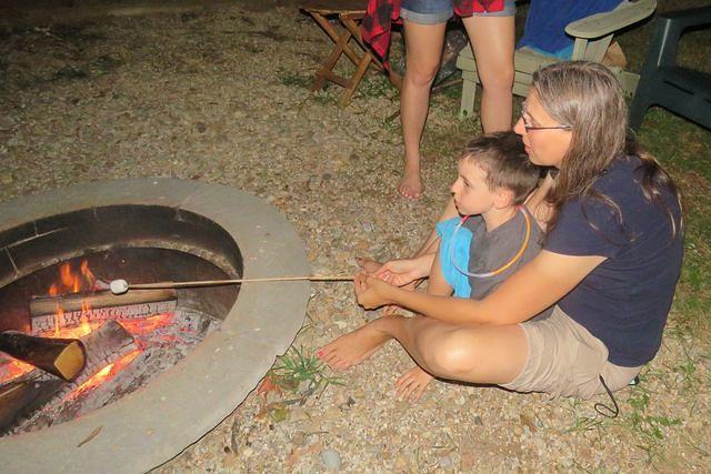 Thomas and Mommy Roasting the Perfect Marshmallow